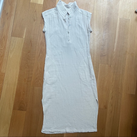 Rails Textured Cotton Midi Sheath Dress with side slits - Picture 2 of 8